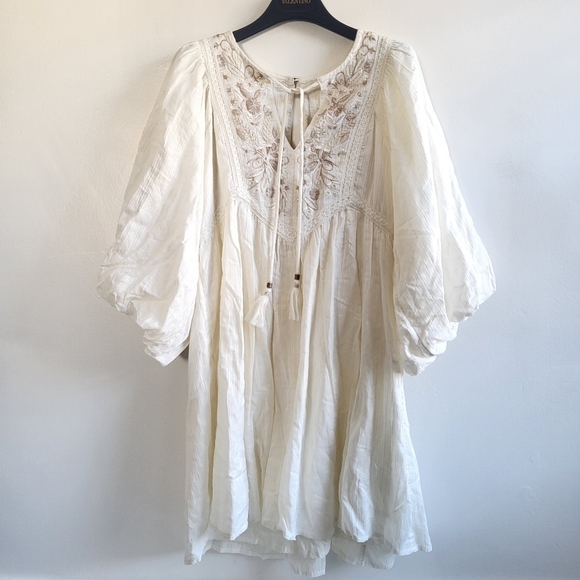 New Anthropologie Viveka Embroidered Lace Floral Ivory Mini Dress NWT Size XS - Picture 11 of 17